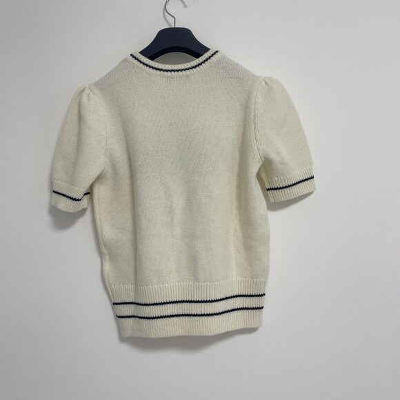 Dior Short-Sleeved Sweater Ecru Wool and Cashmere Knit - Picture 5 of 11